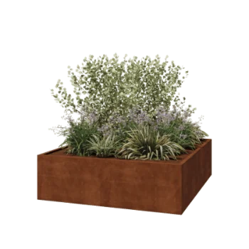 Květináč z cortenové oceli - Čtverec - 200 x 200 x 60 cm - Svařovaný - Bez základové desky