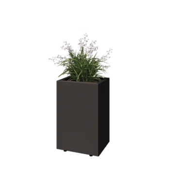 Ocelový květináč - Obdélník - 40 x 30 x 60 cm - jiná barva RAL - Se základovou deskou - S nohami