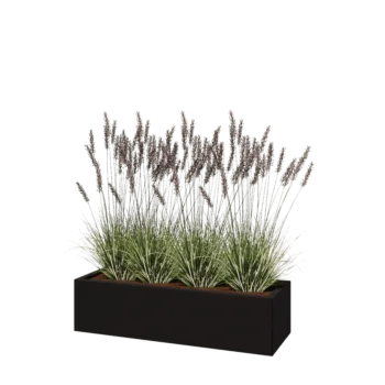 Ocelový květináč - Obdélník - 120 x 40 x 30 cm - RAL9005 matný (černý) - Bez základové desky