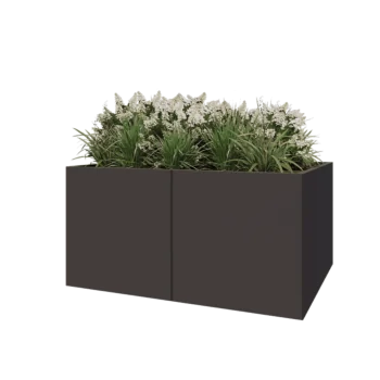 Ocelový květináč XXL - Obdélník - 160 x 120 x 80 cm - jiná barva RAL - Se základovou deskou