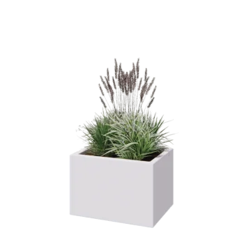 Sklolaminátový květináč - Obdélník - 60 x 40 x 40 cm - RAL9010 matná (bílá) - Se dnem