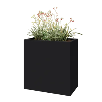 Sklolaminátový květináč - Obdélník - 80 x 40 x 80 cm - RAL 7021 matná (černá šedá) - Se dnem