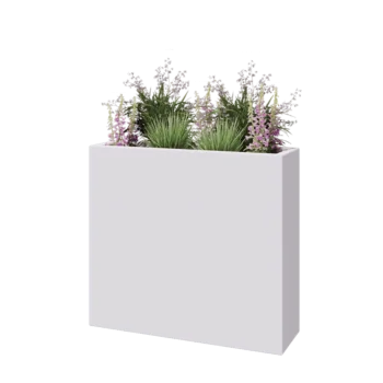 Sklolaminátový květináč - Obdélník - 90 x 25 x 80 cm - RAL9010 matná (bílá) - Se dnem