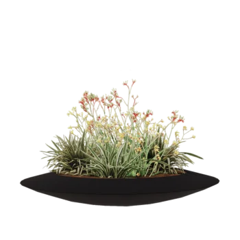 Sklolaminátový květináč - Mísa - Ø 120 x 20 cm - RAL9005 matná (černá) - Se dnem