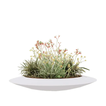Sklolaminátový květináč - Mísa - Ø 120 x 20 cm - RAL9010 matná (bílá) - Se dnem