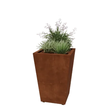 Květináč z cortenové oceli - Kužel - 60 x 60 x 81,5 cm - Svařovaný - Se základovou deskou