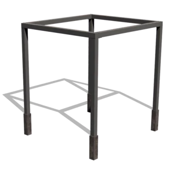 Pergola z oceli - Čtverec - 274 x 250 x 230 cm - RAL9005 matný (černý) - Bez Betonový patek