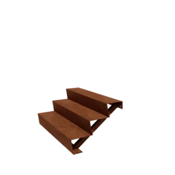 Zahradní schody z cortenu - 3-stupně - 72 x 120 x 51 cm