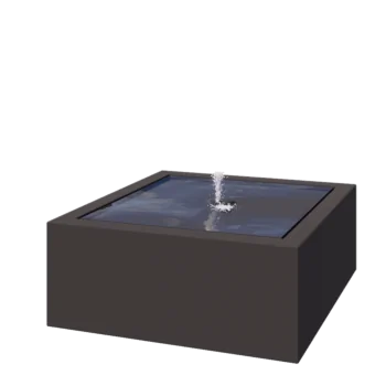 Hliníkový vodní stůl - Lyra - 100 x 100 x 40 cm - RAL7016 matný (antracitově šedá) - S LED osvětlení