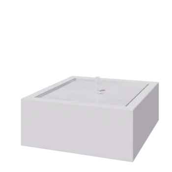 Hliníkový vodní stůl - Lyra - 120 x 120 x 40 cm - RAL9010 matný (bílý) - S LED osvětlení